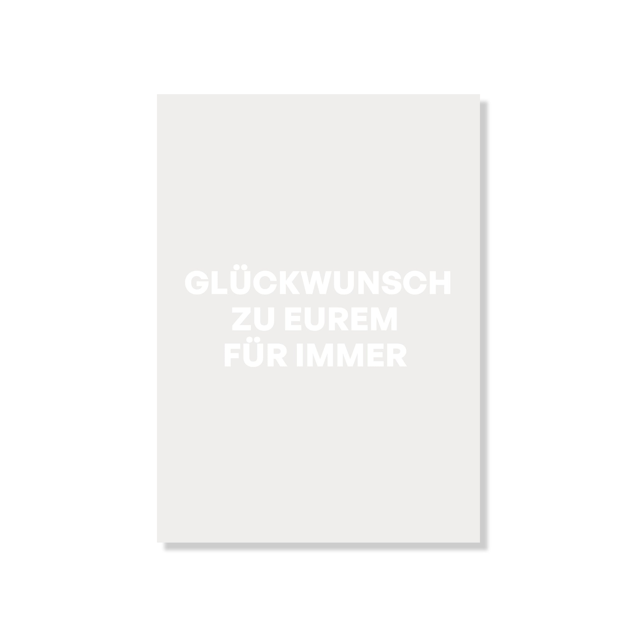 POSTKARTE GLÜCKWUNSCH ZU EUREM FÜR IMMER