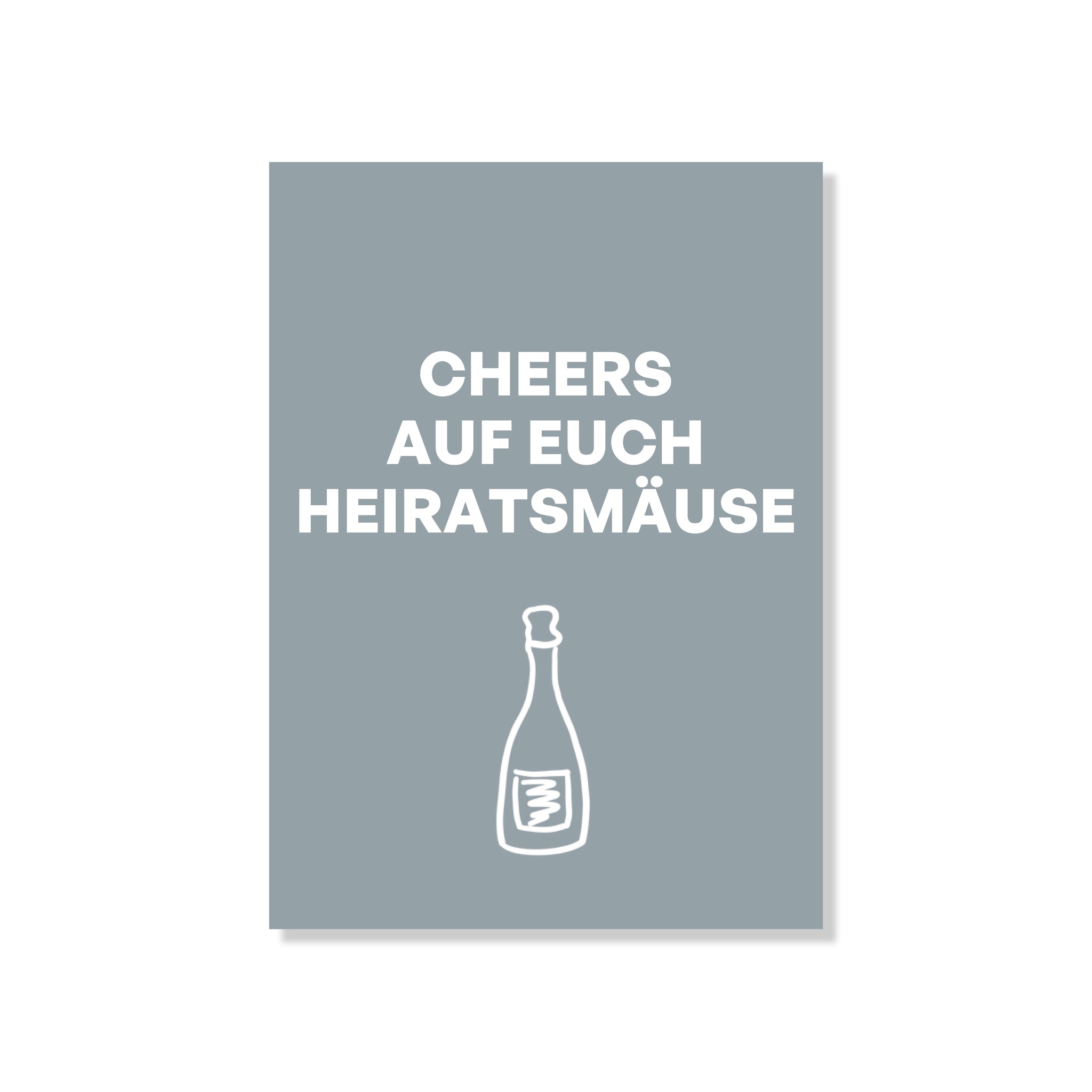 POSTKARTE CHEERS AUF EUCH HEIRATSMÄUSE