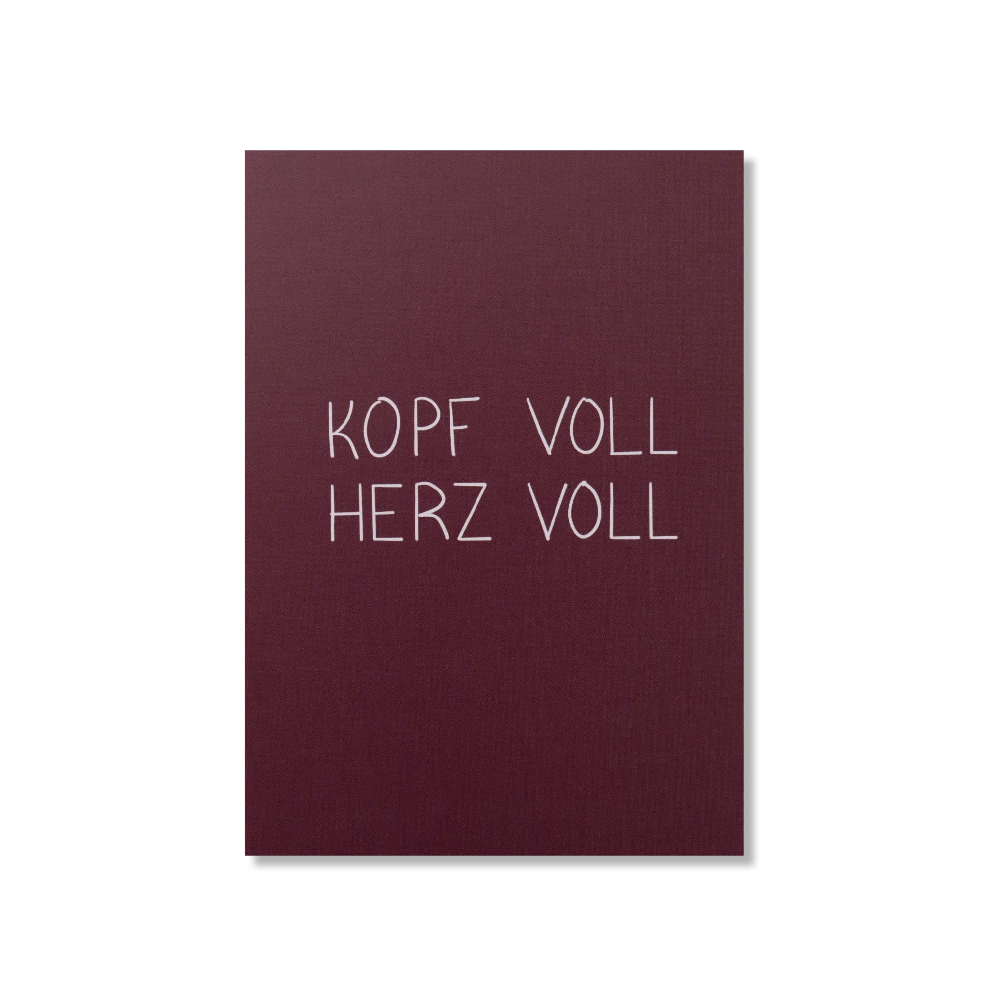 POSTKARTE KOPF VOLL HERZ VOLL